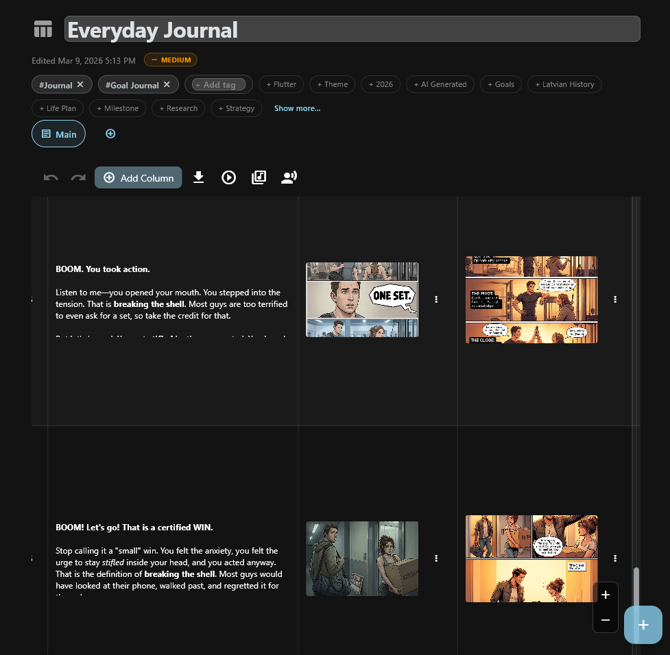 Advanced table with AI persona-generated content