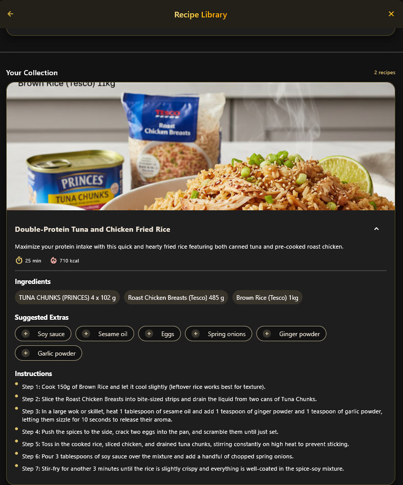 AI generated recipe cards