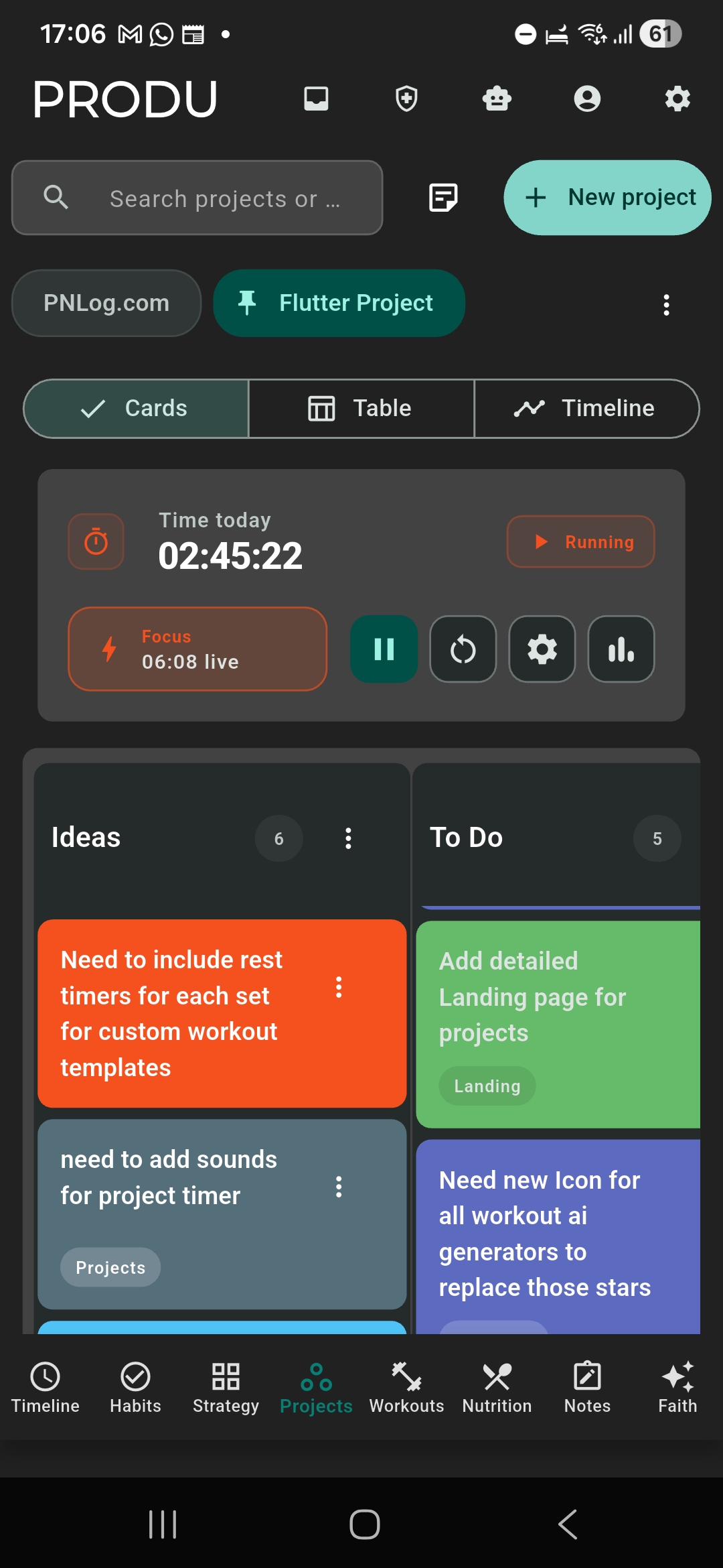 Dark Mode Mobile Projects