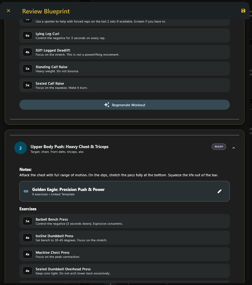 Second weekly program builder sample with alternate schedule view
